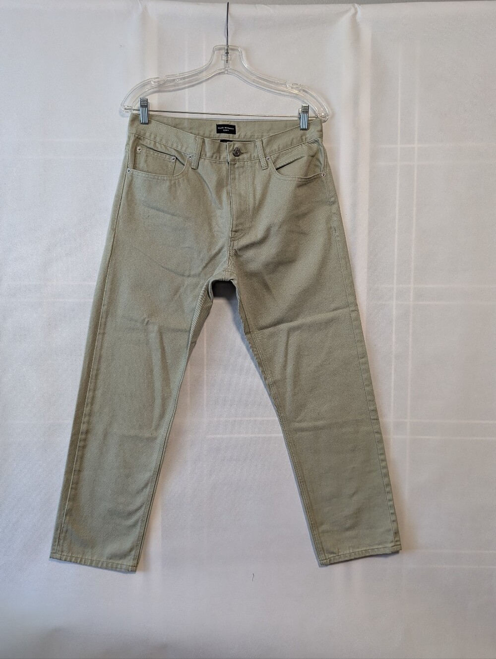Club Monaco Women's Denim The Relaxed Slim Crop Pant in light green Size 28